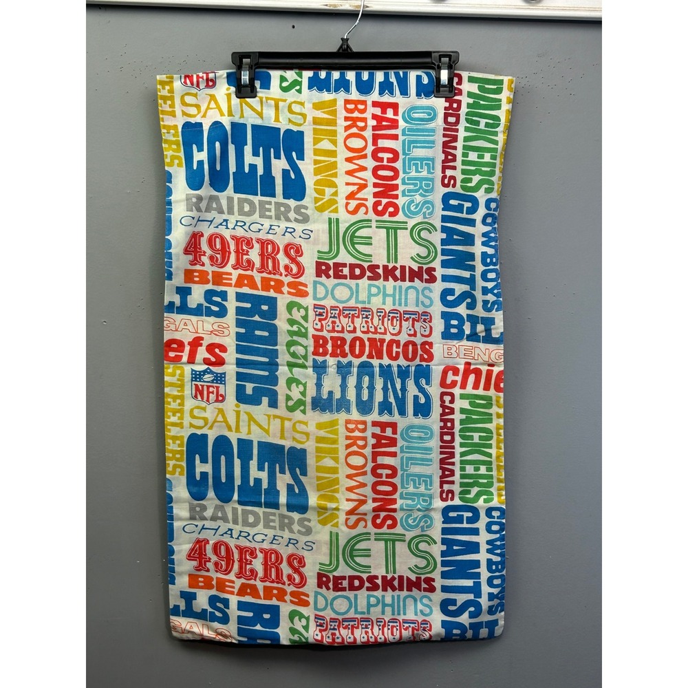 Sears Pillow Case Unisex OS White NFL Team Names Vintage Perma-Prest Made in USA